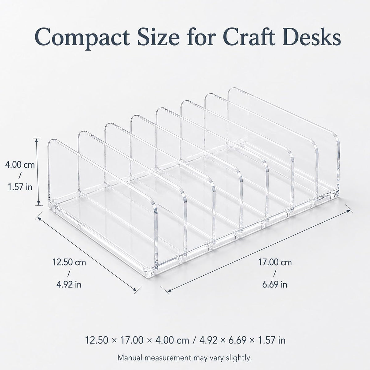 Quilting Ruler Holder, Lolytama 7-Slot Clear Organizer for Sewing Desk