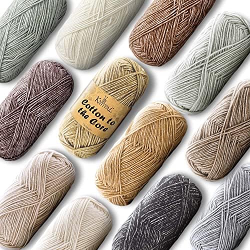 Cotton to The Core #3 DK Cotton Yarn, 12-Pack (1704Yds/600G), Neutral