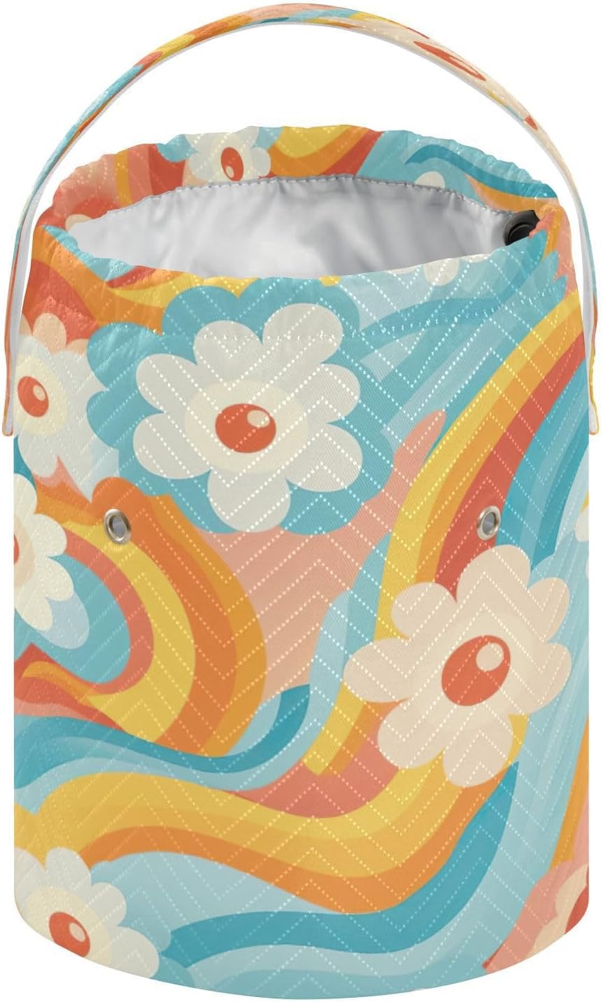 YETTASBIN Cartoon Flower Yarn Storage Bag, Large Crochet Knitting Bag