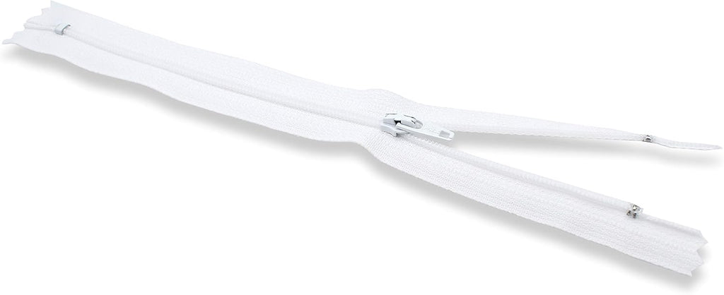 22 Inch YKK White Zippers 12 Pieces-Made in USA- For Apparel, Bags