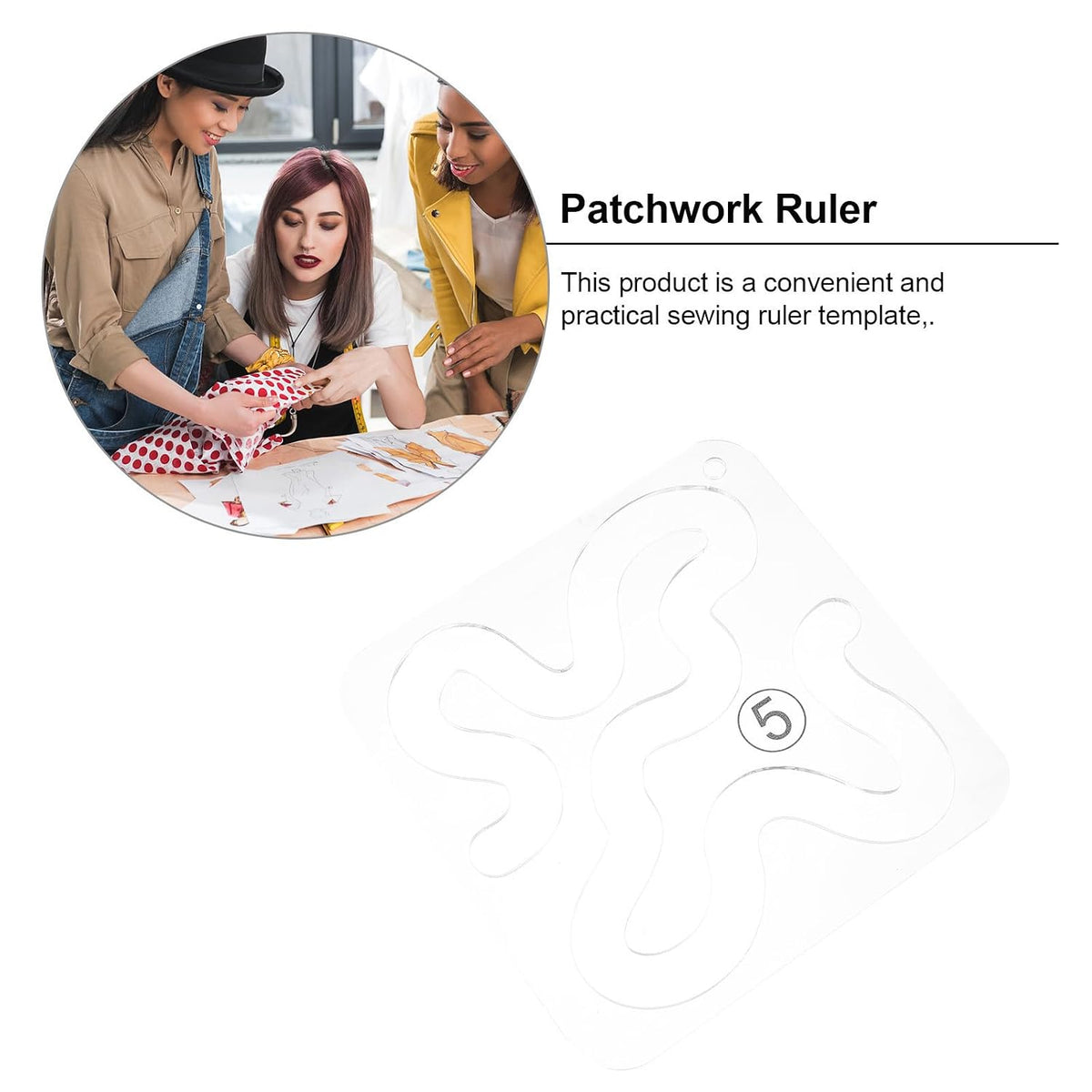 Acrylic Meander Quilting Template Ruler for Machine Sewing Projects