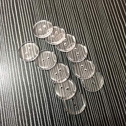 200PCS Clear Plastic Round Buttons, Resin Bread Buttons 2 Holes