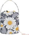 YETTASBIN Daisy Flower Yarn Storage Bag, Large Crochet Knitting Bag