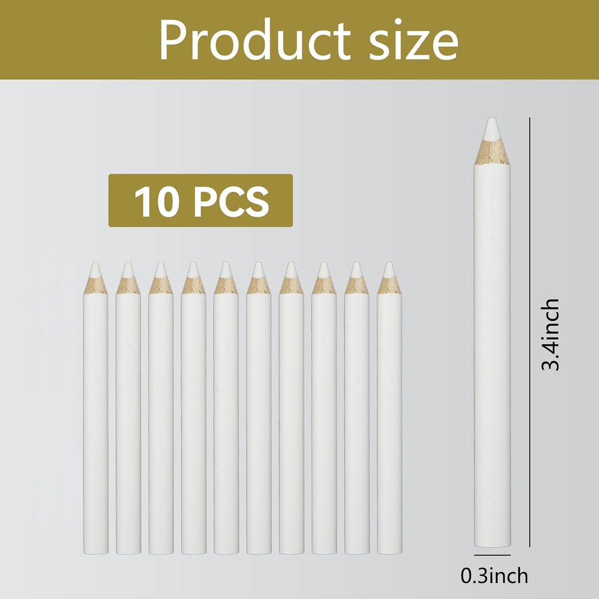Fabric Pencils for Sewing, 10 Pcs White Water Soluble Fabric Tailors