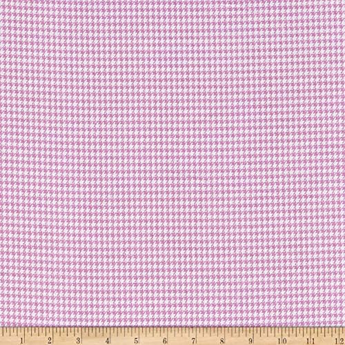 Comfy Flannel Houndstooth Pink, Fabric by the Yard