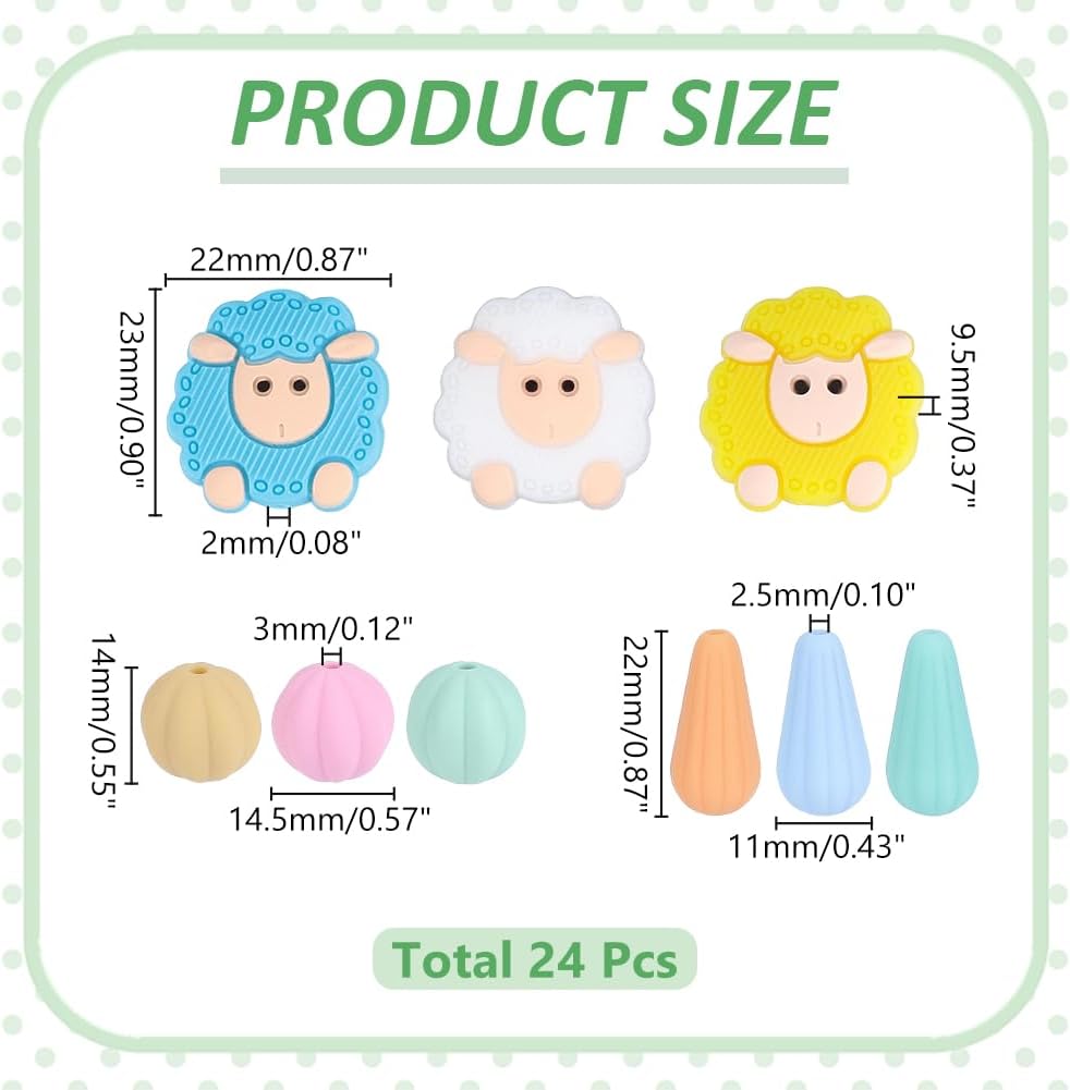 WADORN 24Pcs 9 Styles Silicone Knitting Needle Stoppers, Cute Shape