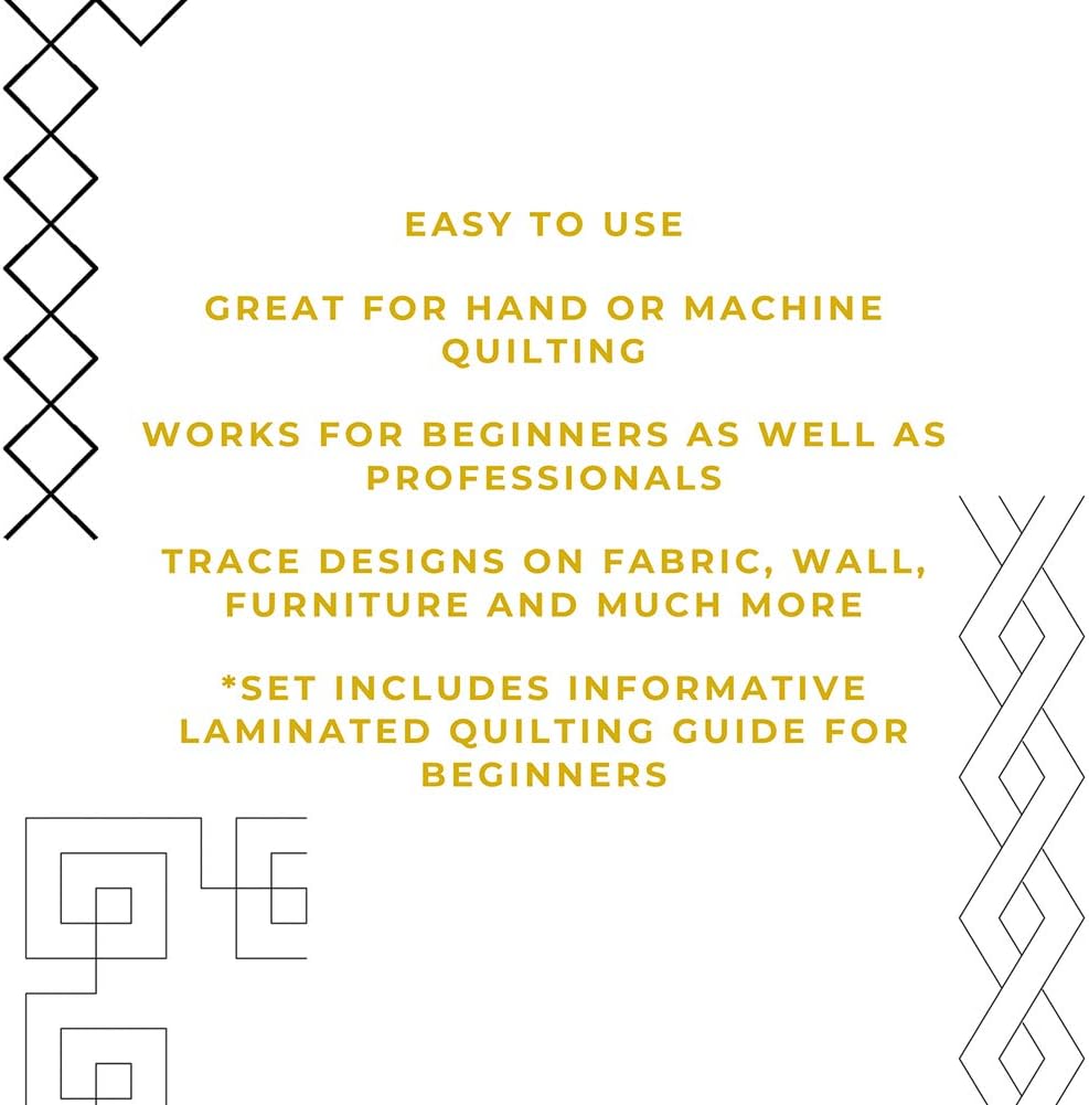 Quilting Stencils for Machine and Hand Quilting - Set of 3 Quilt