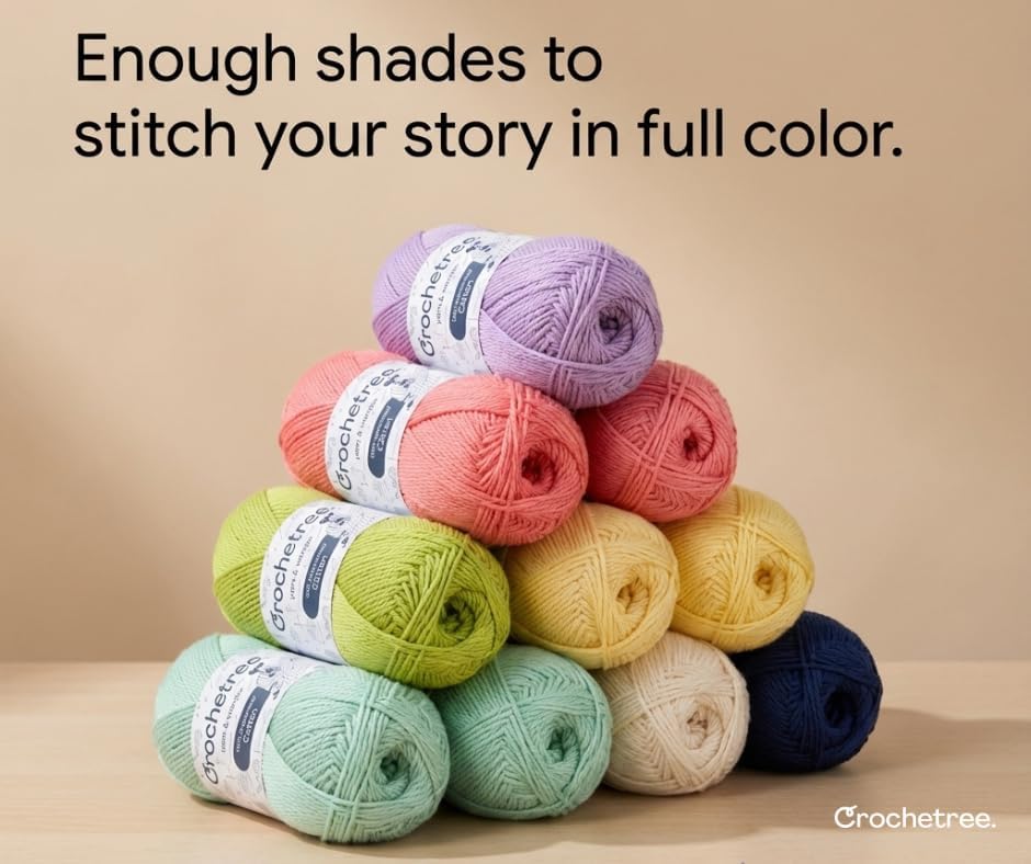 Mercerized Cotton Yarn for Crochet & Knitting – Fingering Weight