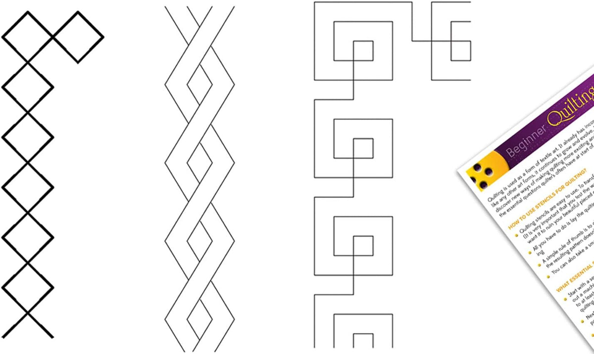 Quilting Stencils for Machine and Hand Quilting - Set of 3 Quilt