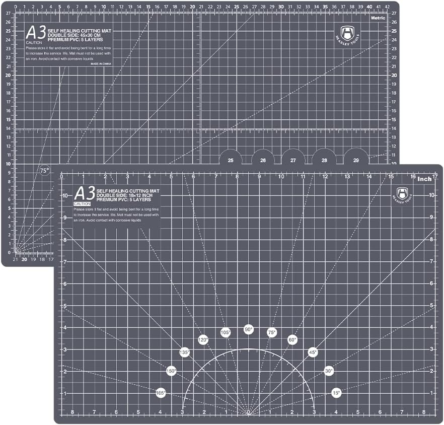 Headley Tools 18"x12" Thickened Self Healing Cutting Mat, A3 Rotary