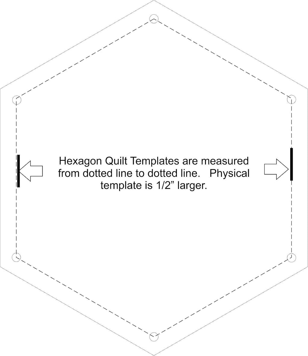 4pc. Set of Acrylic Hexagon Quilting Templates 1",2",3",4"