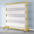 Large Fabric Roll Storage Rack with Adjustable Hanging Rod, Movable
