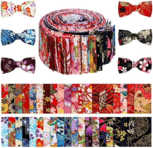 Tegeme 40 Pcs Japanese Jelly Fabric Strips for Quilting 2.55"