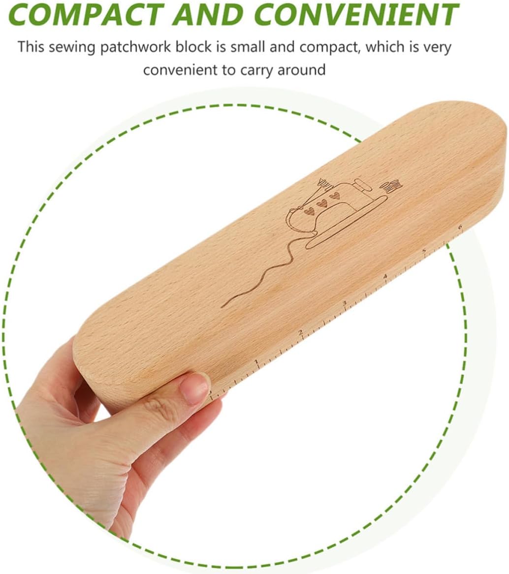 Portable Wooden Ironing Clapper for Quilters and Sewing Fabric Seams