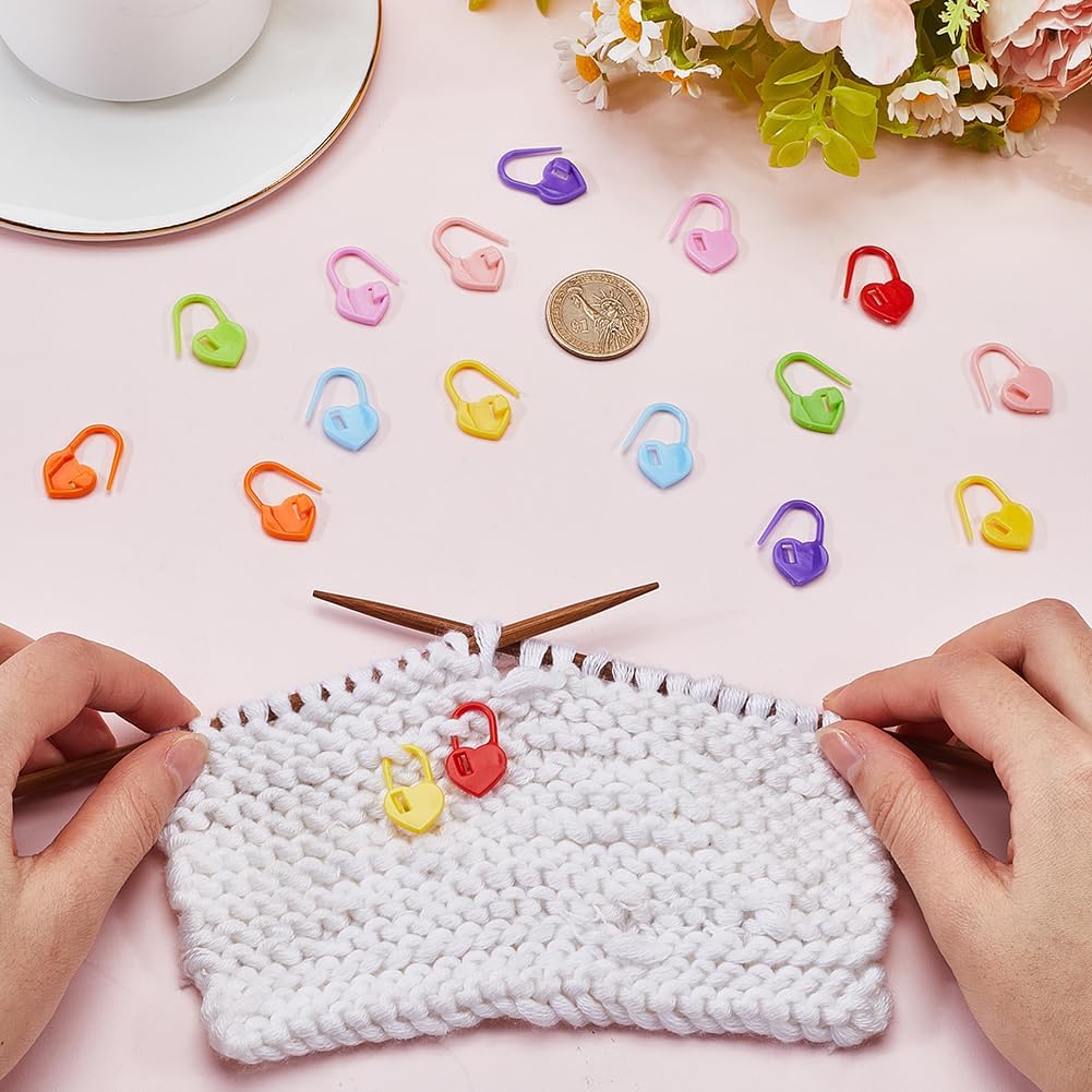 200Pcs 10 Color Crochet Stitch Markers Knitting Plastic Markers Safety