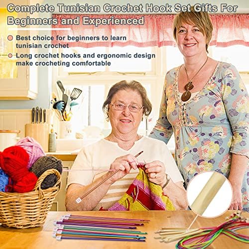 Coopay 23 PCS Tunisian Crochet Hooks Set, Complete Crochet Needles Set