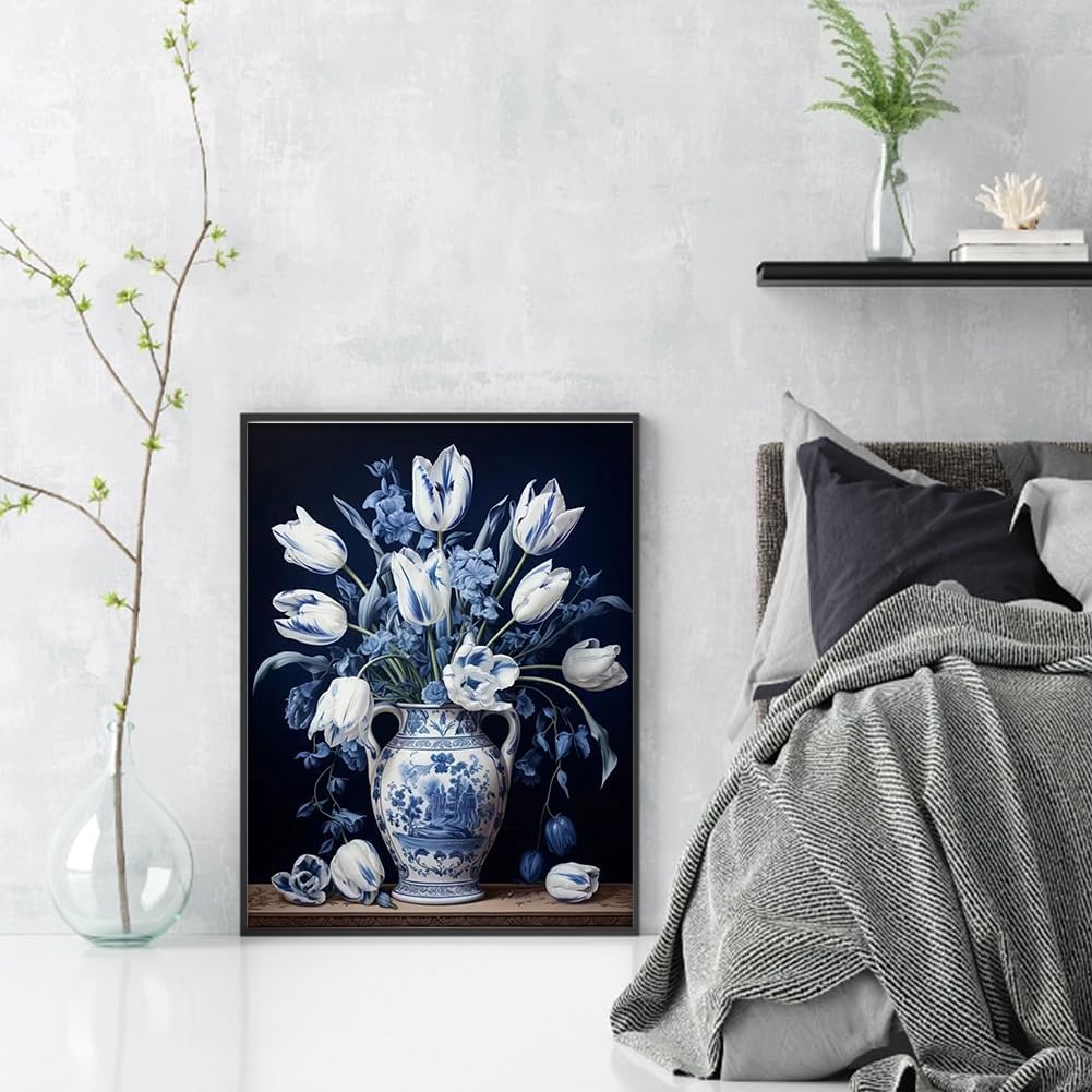 Vase Stamped Cross Stitch Kit for Adults - 11CT Printed Embroidery