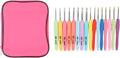 16PCS Ergonomic Aluminum Crochet Hooks Set with PU for DIY Hand