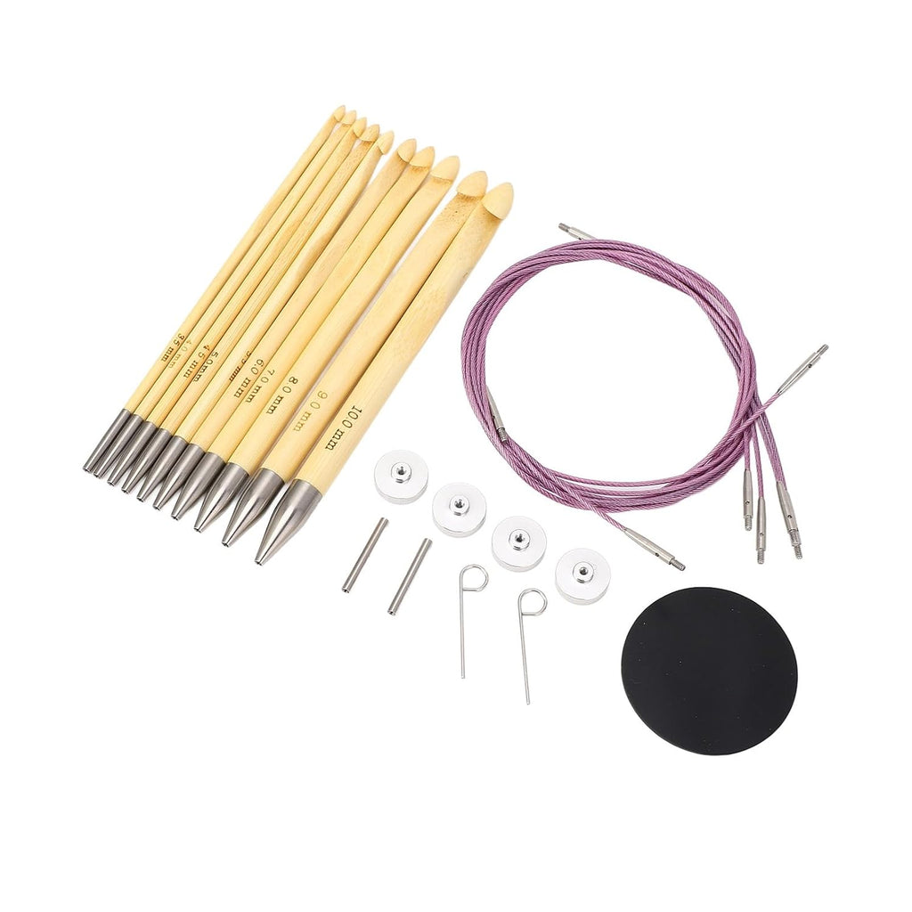 Tunisian Crochet Hook Set, Ergonomic Interchangeable Crafting Kit for
