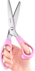Zicolu Sewing Pinking Shears for Fabric Cutting, 9" Zig Zag Scissors