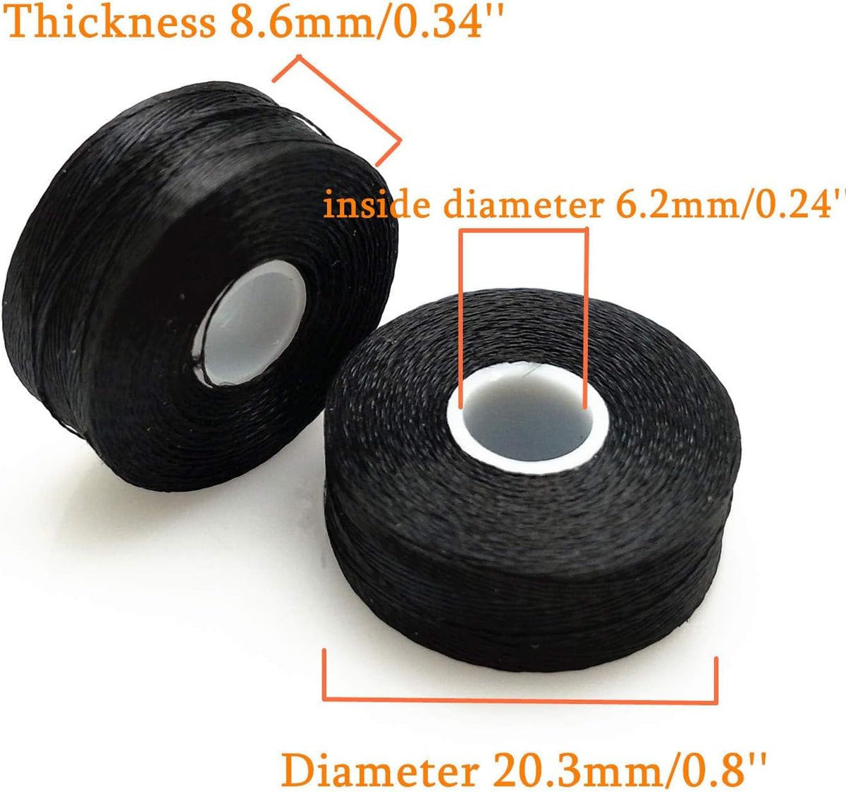YEQIN Prewound Bobbin Thread, Sideless, 144pcs Type L Size (SA155)