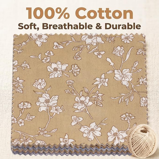Qokfouy Cotton Charm Squares – Brown & Grey, 84 Pack