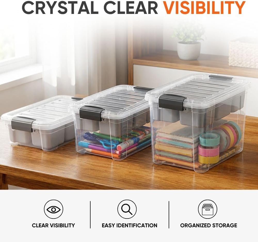 Superio Mini Storage Container Organizing Bin with Removable Tray