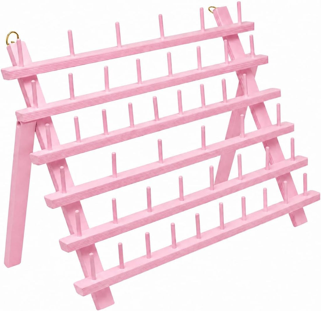 Mandala Crafts 60 Spool Pink Thread Rack Sewing Embroidery Thread