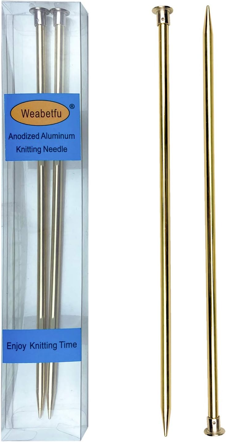 Weabetfu Aluminum Metal Knitting Needle,Colored Straight Single