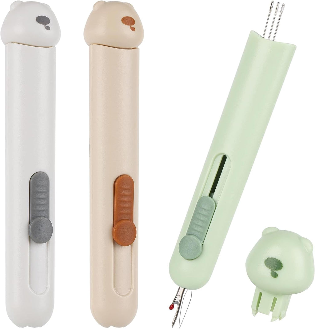 3Pcs 3 in 1 Needle Threader Seam Ripper, Automatic Needle Threaders