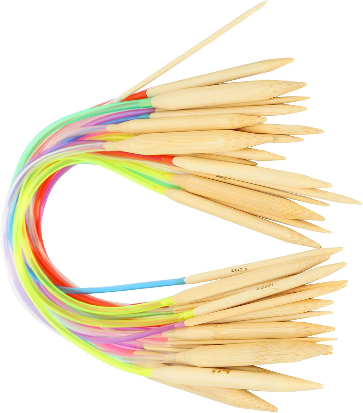 Greensen 18Pcs Bamboo Circular Knitting Needles Set, Durable and