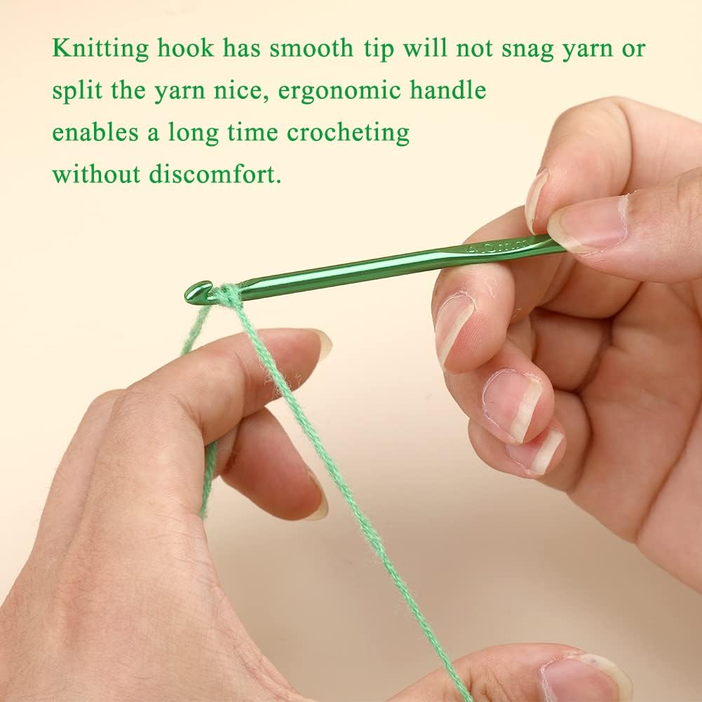 Iuuidu 4mm Aluminum Crochet Hook, Smooth Crochet Needles