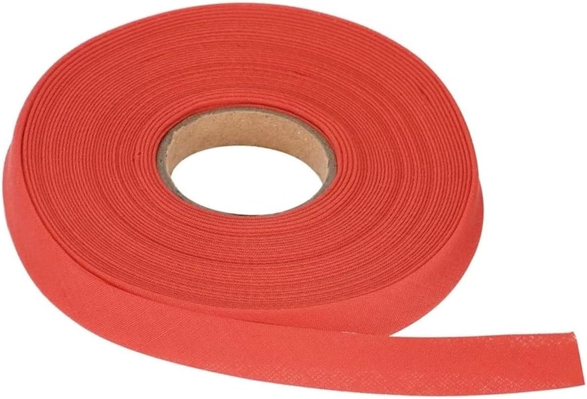 3/4 Inch Double Fold Bias Tape, Polyester Bias Tape (10 Yards, Red)