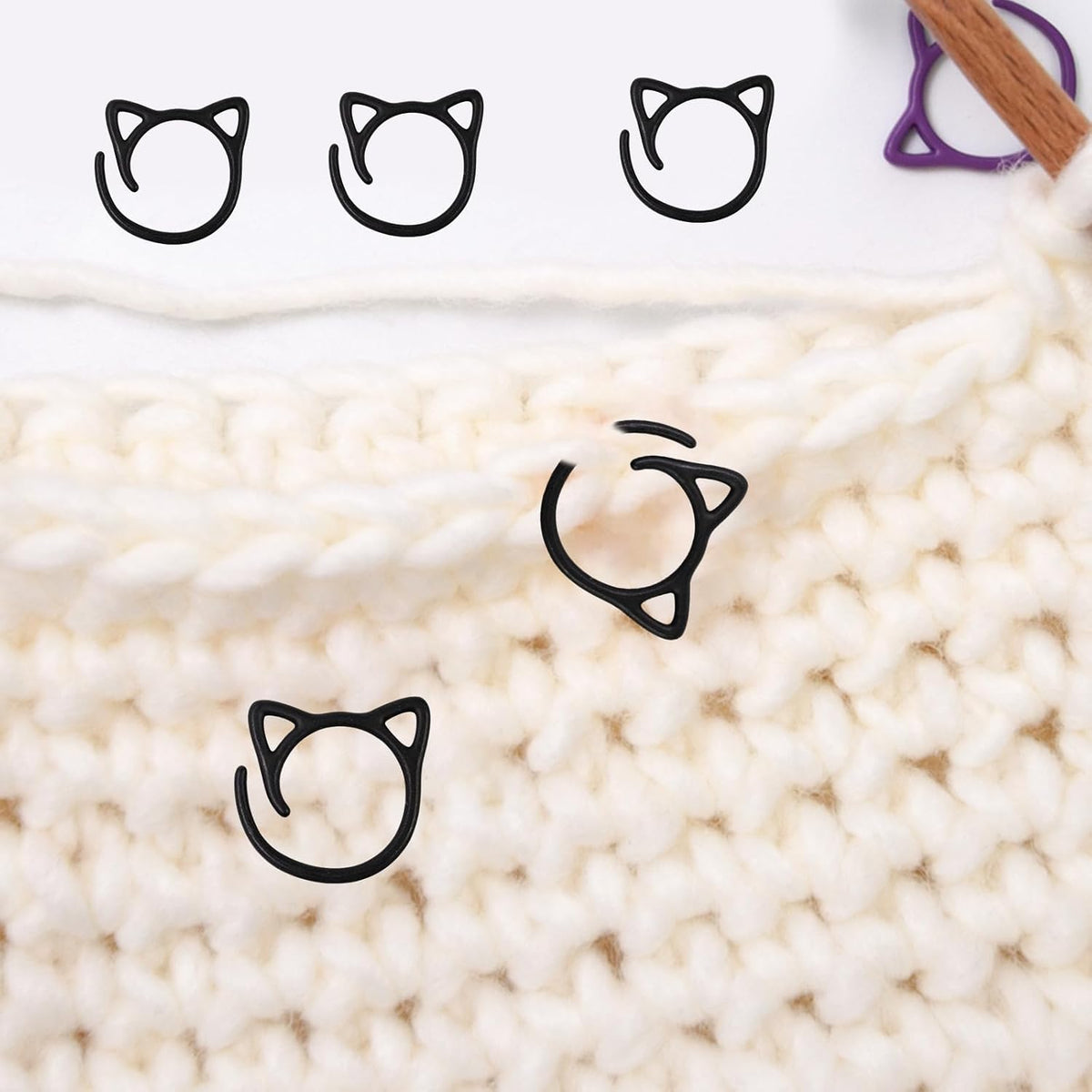 Watreketal Stitch Markers,25 PCS Metal Knitting Markers, Cats Shaped