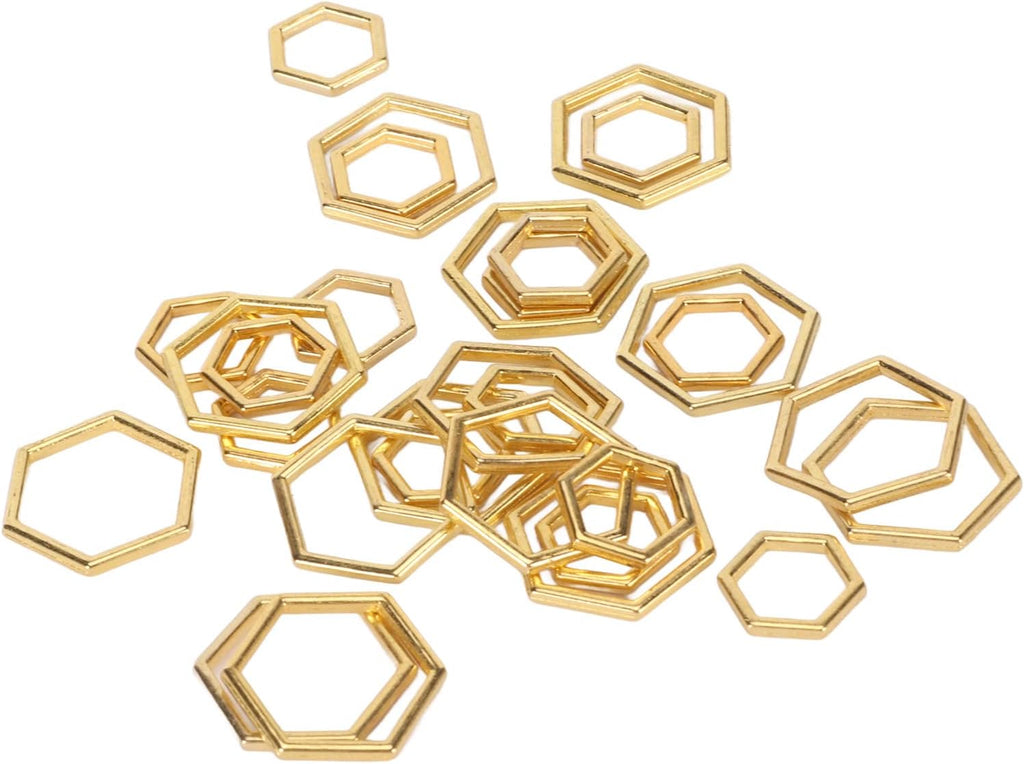 Hexagonal Knitting Stitch Markers 30-Pack, Zinc Alloy