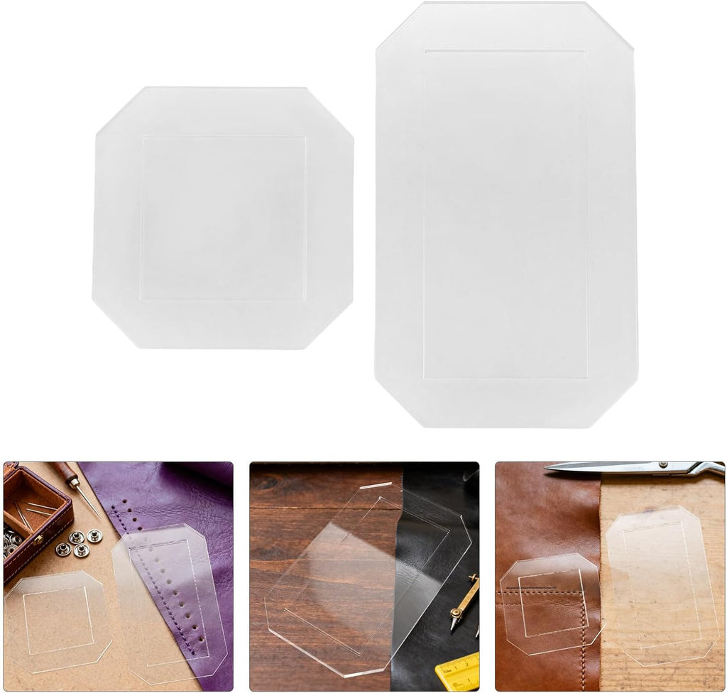 Ciieeo 4pcs Quilting Templates Acrylic Set with 3x3 Square and 6x3