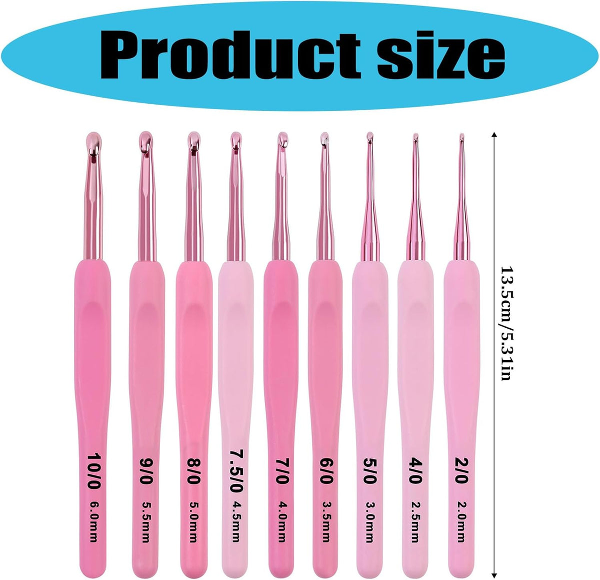 8Pcs Ergonomic Crochet Hook with Storage Case and Knitting Accessories