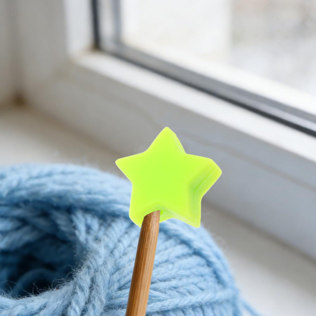 OATIPHO 10pcs Star Knitting Needle Stoppers Silicone End Caps