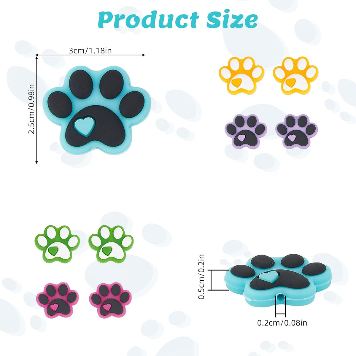 NICENEEDED 10 Pcs Knitting Needle Stoppers, Dog Paw Knitting Needle