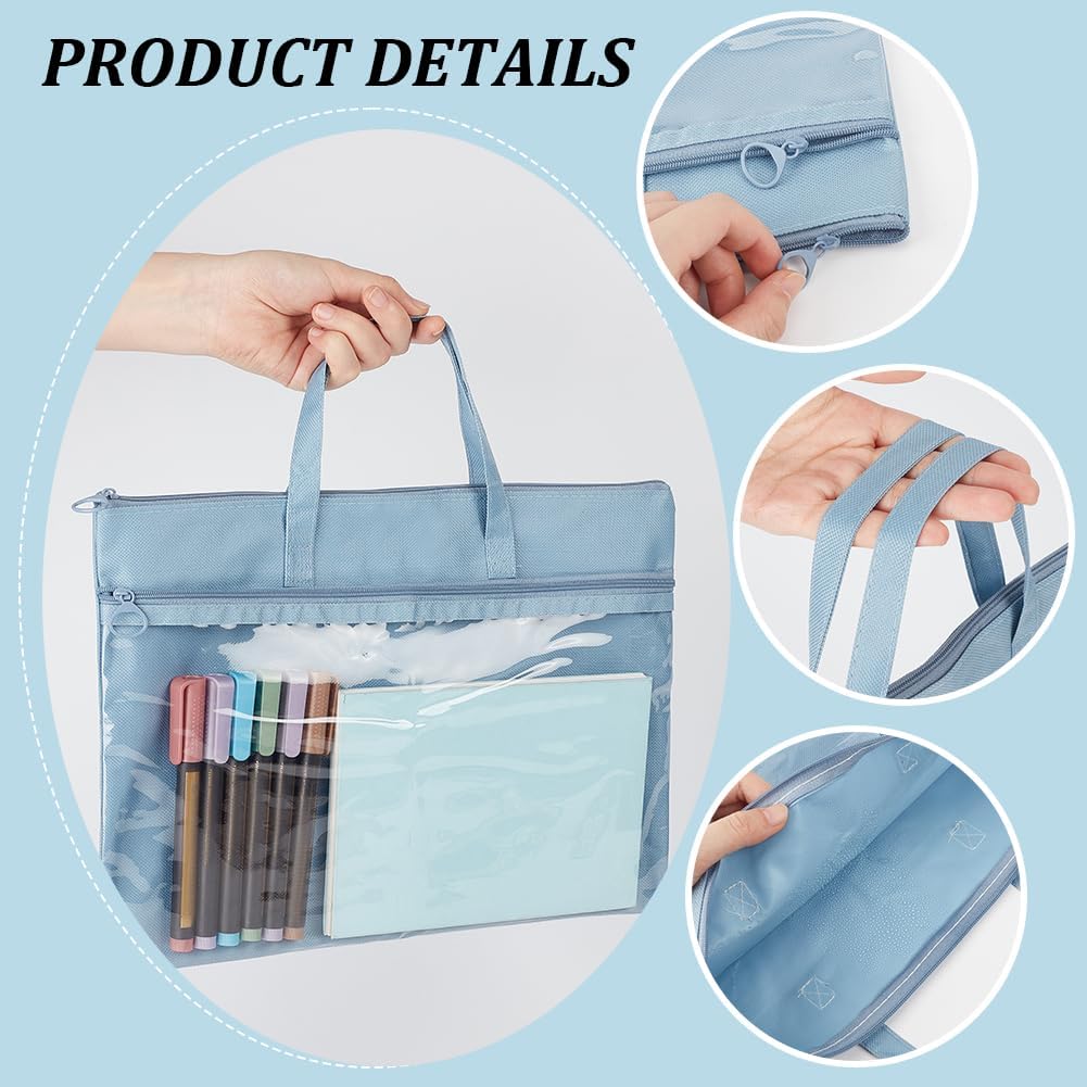 PH PandaHall 5 Colors Zipper Pouch with Handle, 9.8"x13.2" Double