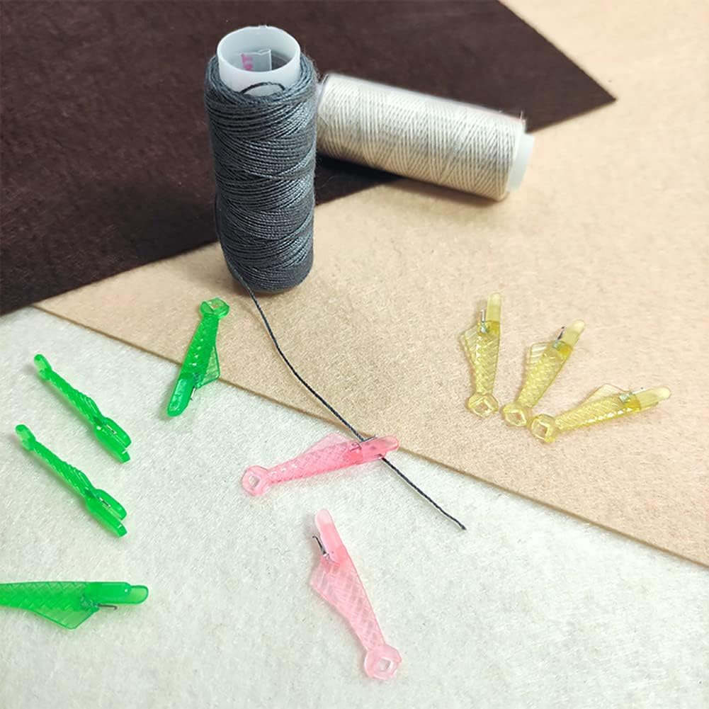 Surakey 20 Pcs Sewing Machine Needle Inserters Threader Fish Type