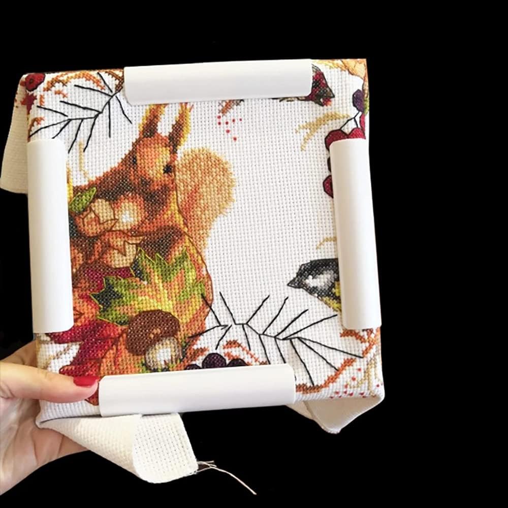 Small Square Embroidery Hoop, 6inch Plastic Cross Stitch Frame Clip