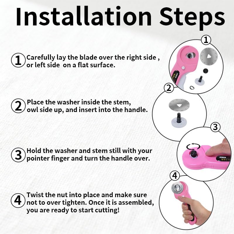 Rotary Cutter for Fabric, 45mm and 28mm Cutters Kit with Extra 10