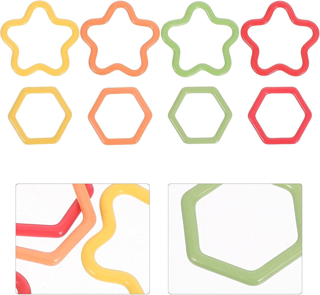KICHOUSE Colorful Enamel Stitch Markers with Locking Clips and Star