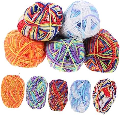Multi Color Cotton Yarn 10 Rolls for Crocheting and Knitting Xmas