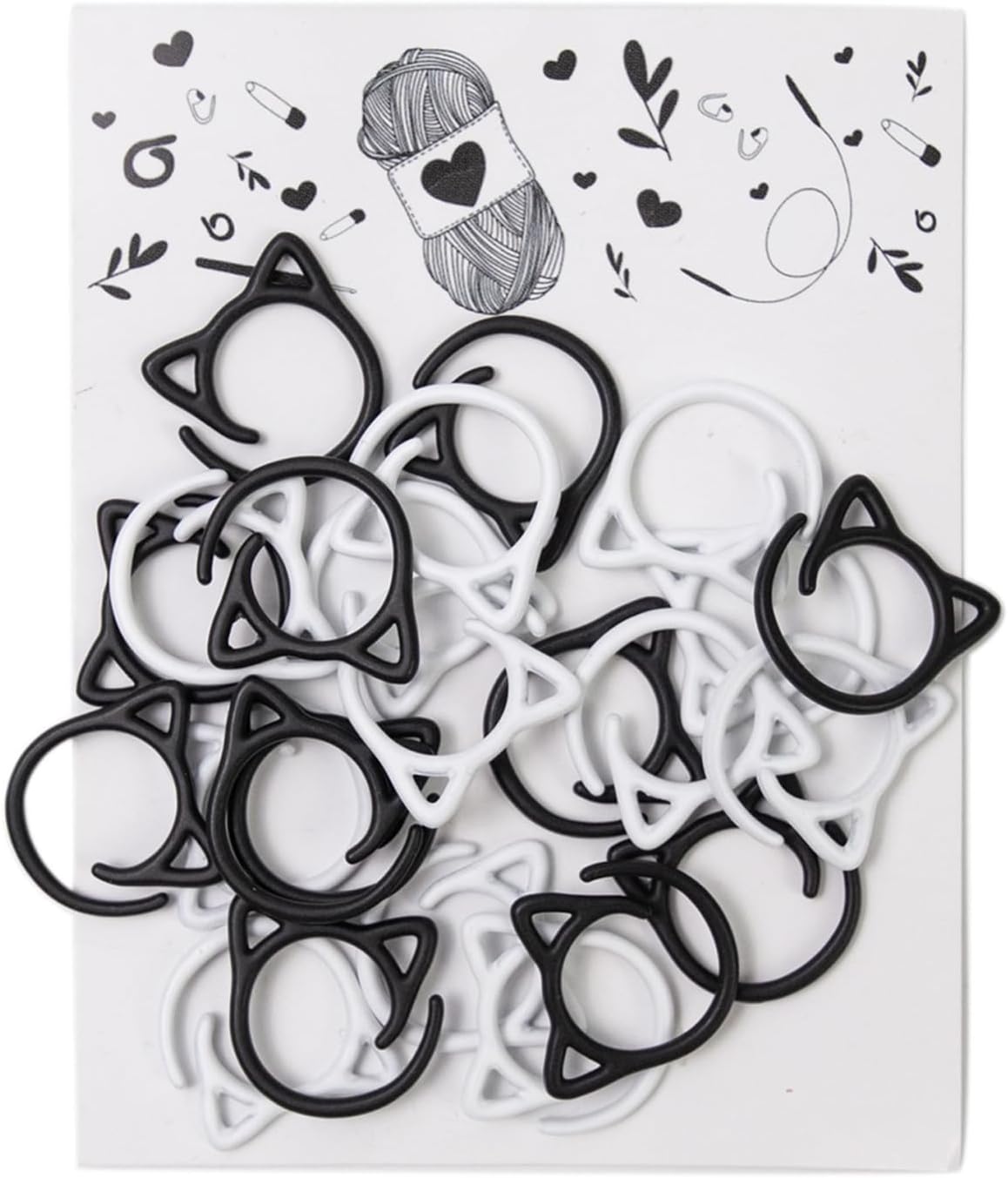 Watreketal Stitch Markers,25 PCS Metal Knitting Markers, Cats Shaped