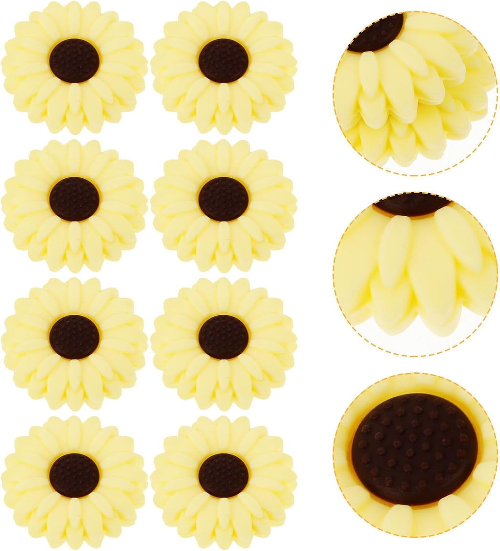 Silicone Knitting Needle Stoppers, Sunflower Point Protectors 10pcs