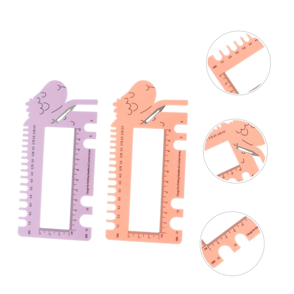 Gadpiparty 2pcs Sheep Crochet Gauge Ruler Lightweight Measuring Tool