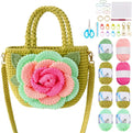 FREEBLOSS Crochet Bag Kit DIY Rose Crochet Tote Bag Set with