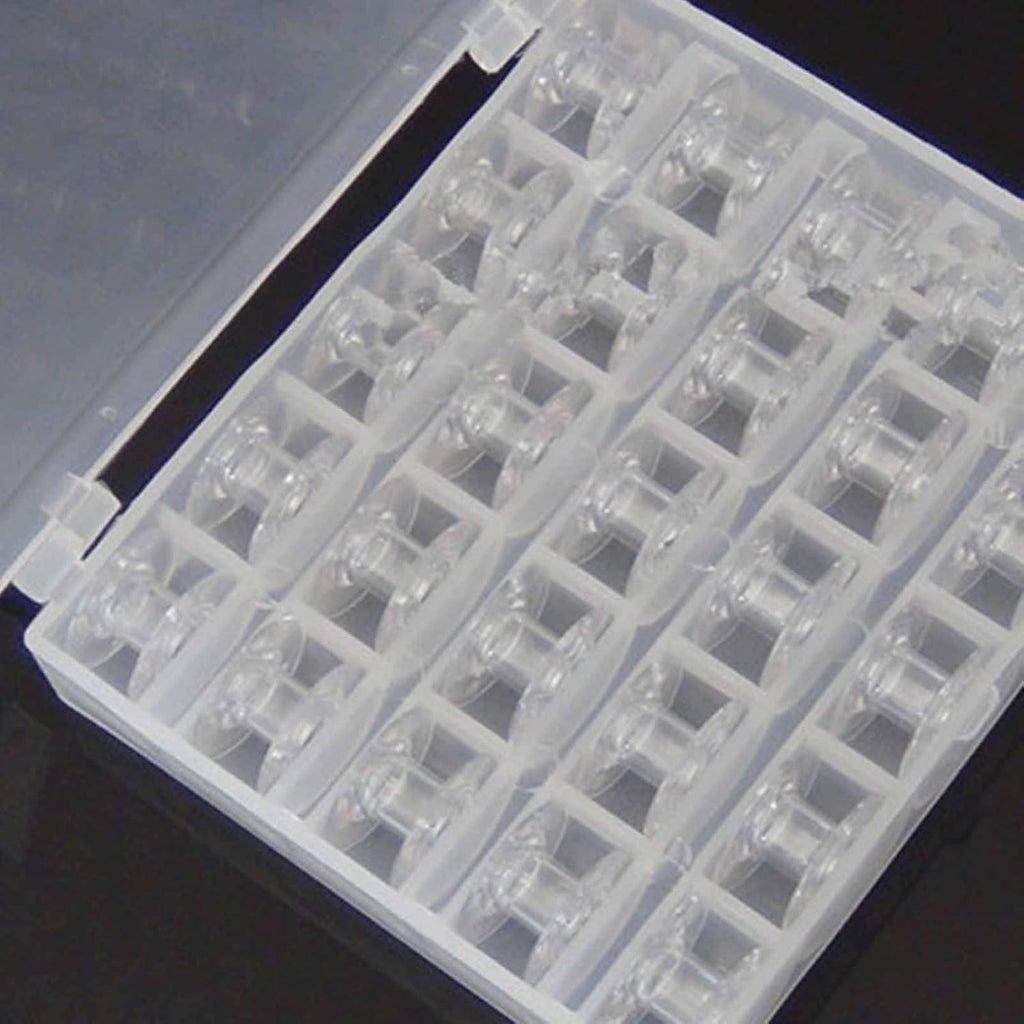 Bobbin Box 25 Slots Transparent Empty Organizer Sewing Craft Storage